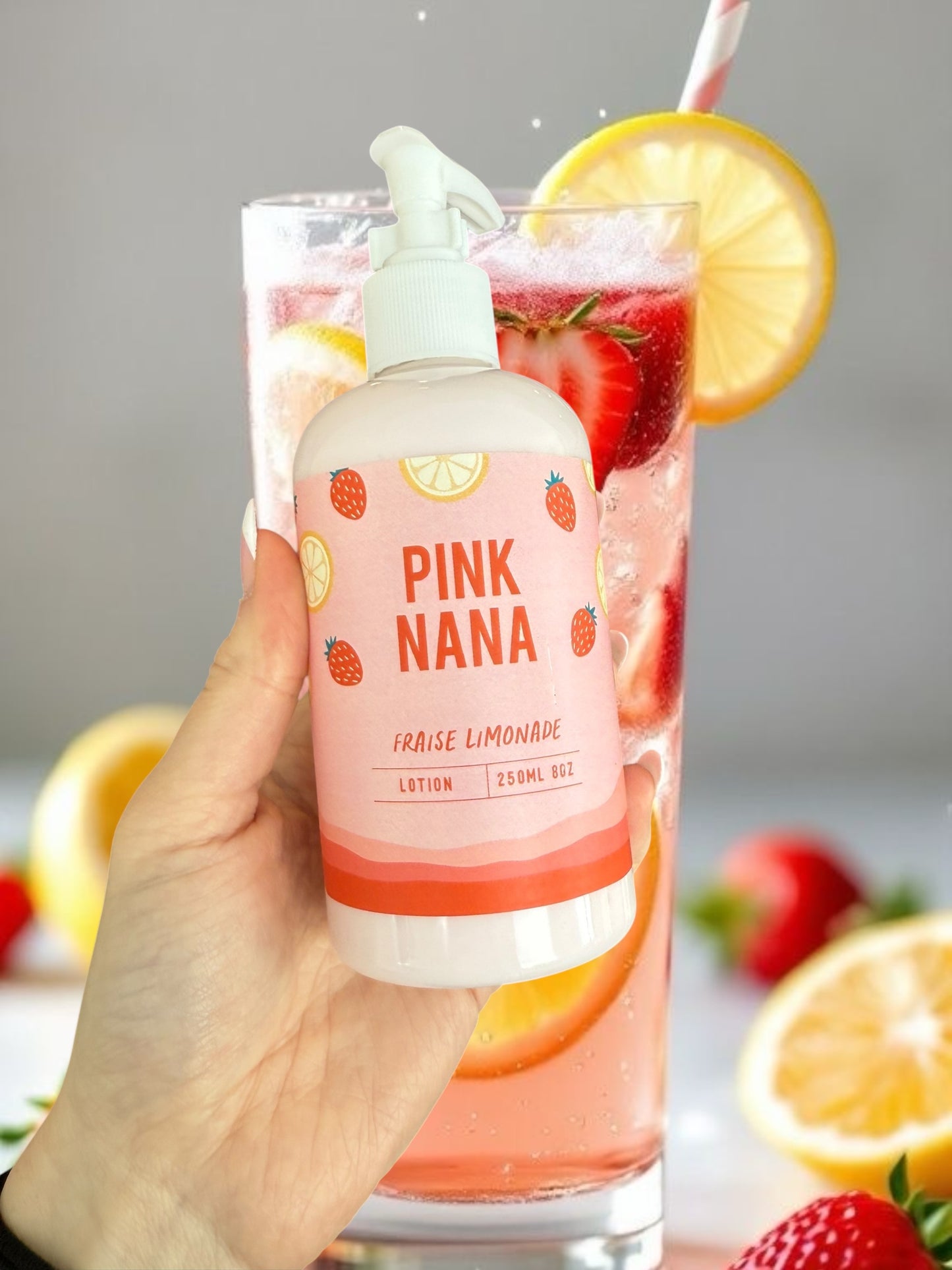 Lotion fraise limonade