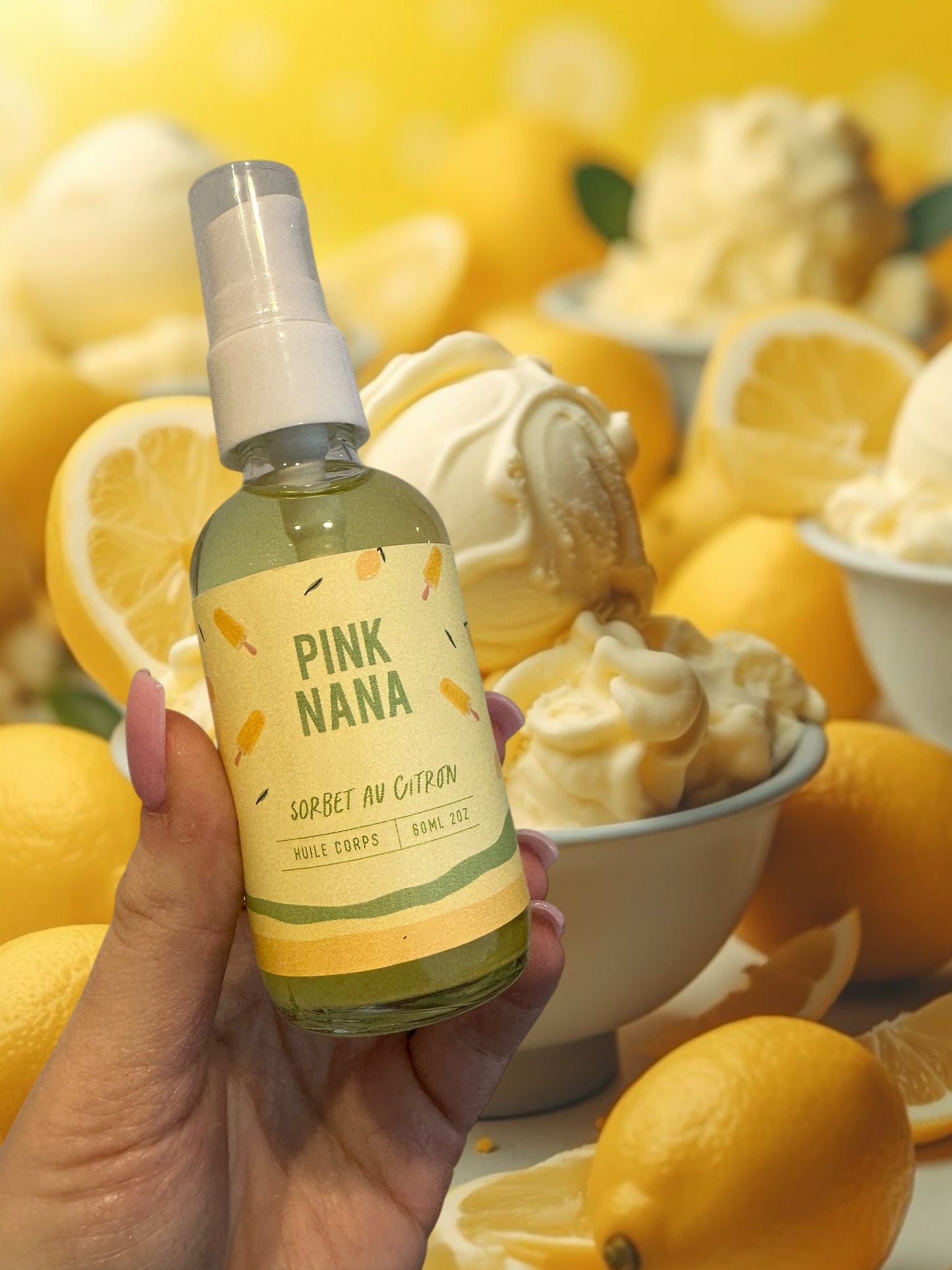 Huile corps sorbet citron