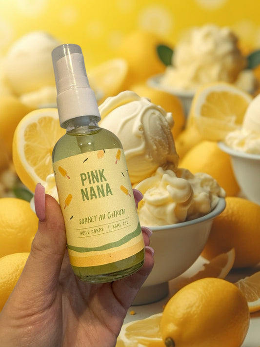 Huile corps sorbet citron