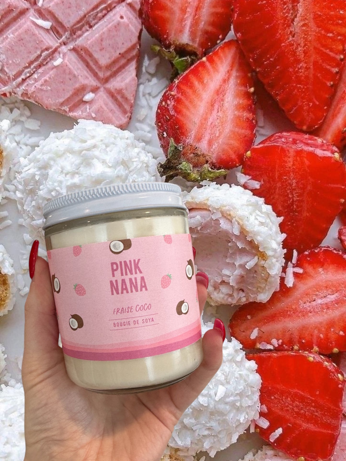 Bougie fraise coco