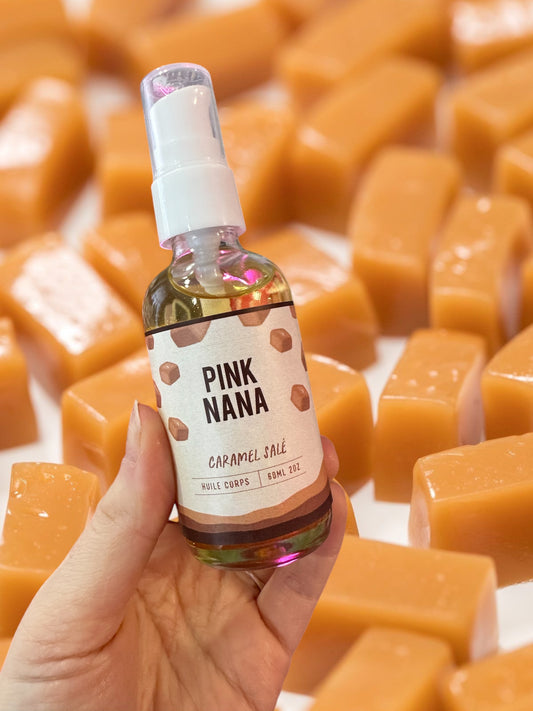 Huile corps caramel salé