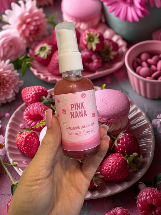 Huile corps macaron et meringue