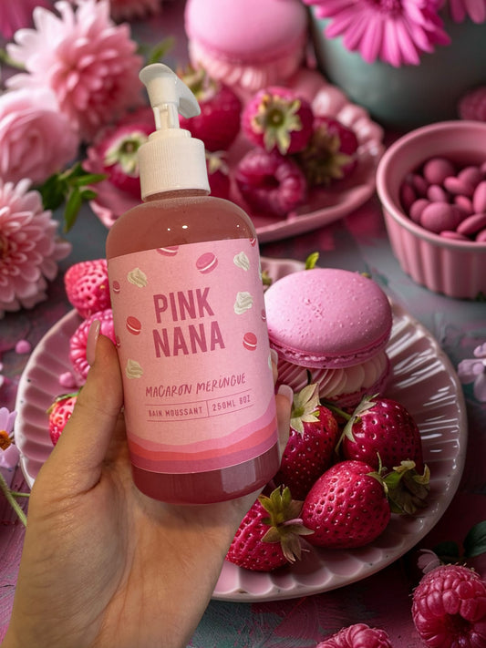 Bain moussant macaron et meringue