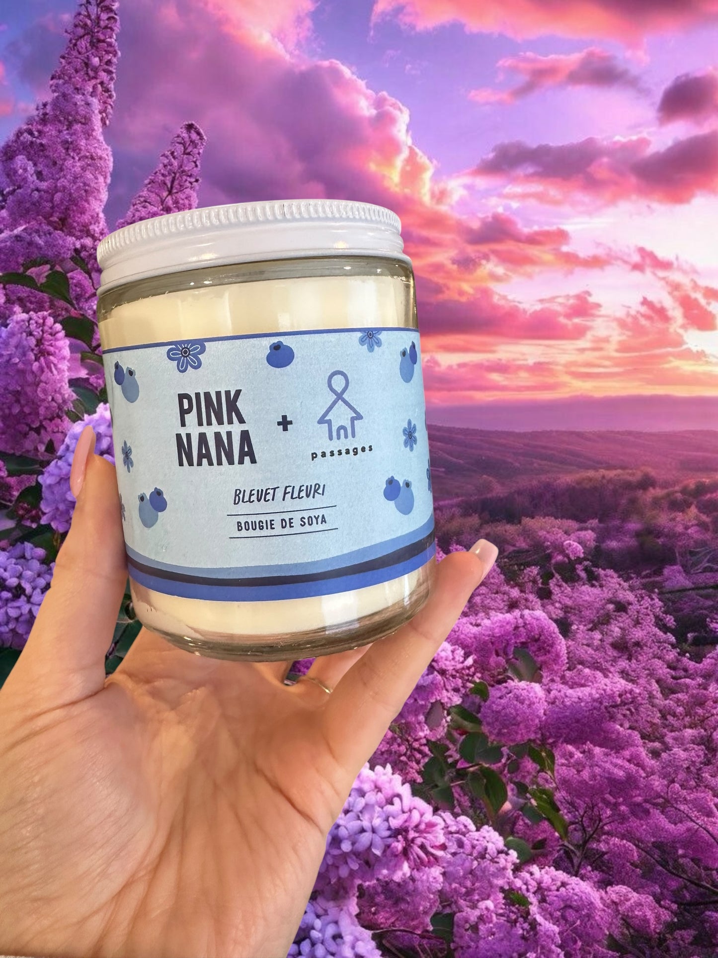 Bougie Bleuet fleuri