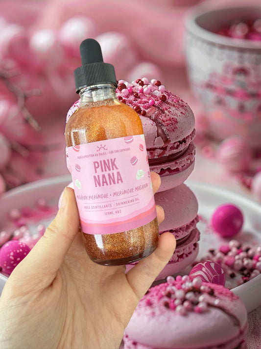 Huile scintillante (bronzage) Macarons meringue