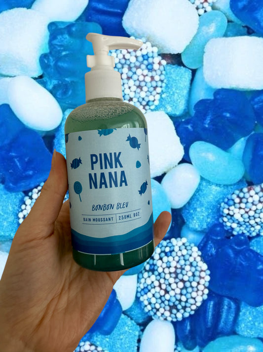 Bain moussant bonbon bleu