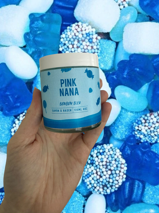 Savon à raser bonbon bleu