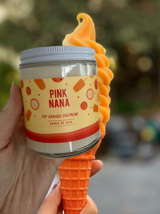 Bougie pop orange crémeux