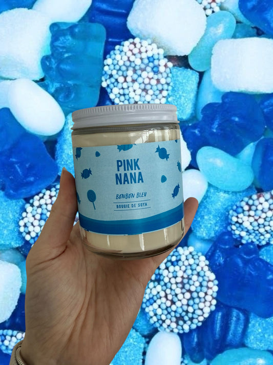 Bougie bonbon bleu